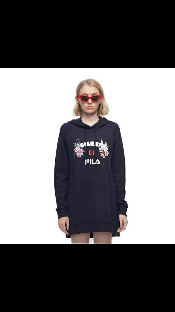 斐乐这款长卫衣裙超级显瘦!