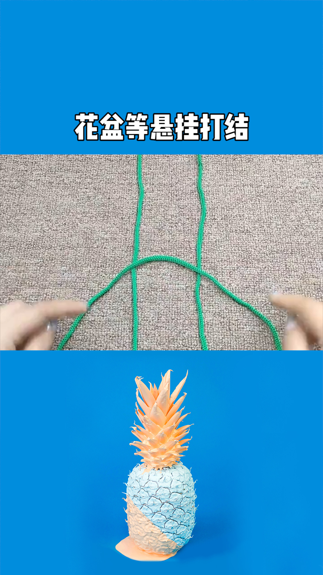 坛口结也叫油瓶口结!适用于瓶子,坛子,花盆等悬挂打结!