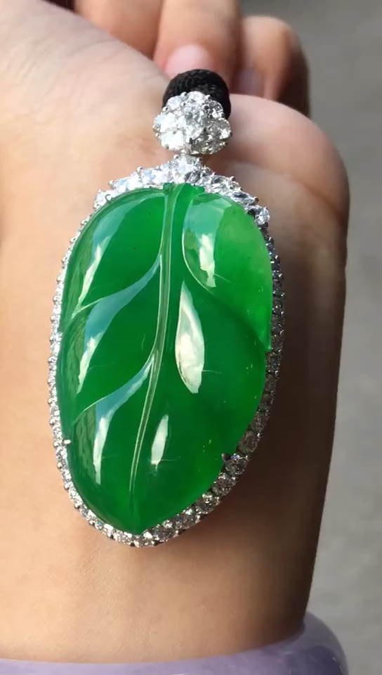 精品收藏老坑高冰正阳绿事业有成大吊坠