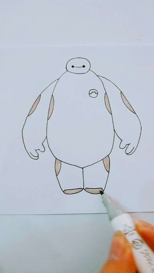 教你画超能陆战队大白简笔画