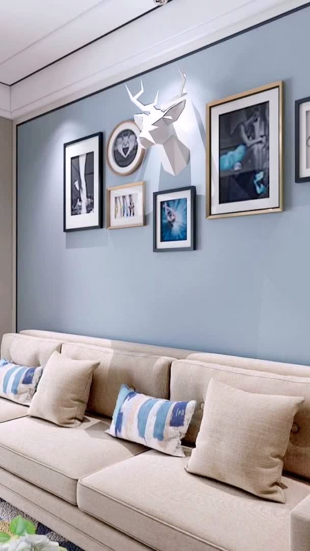 墙面的蓝色是婴儿92蓝,好多朋友喜欢这个颜色.