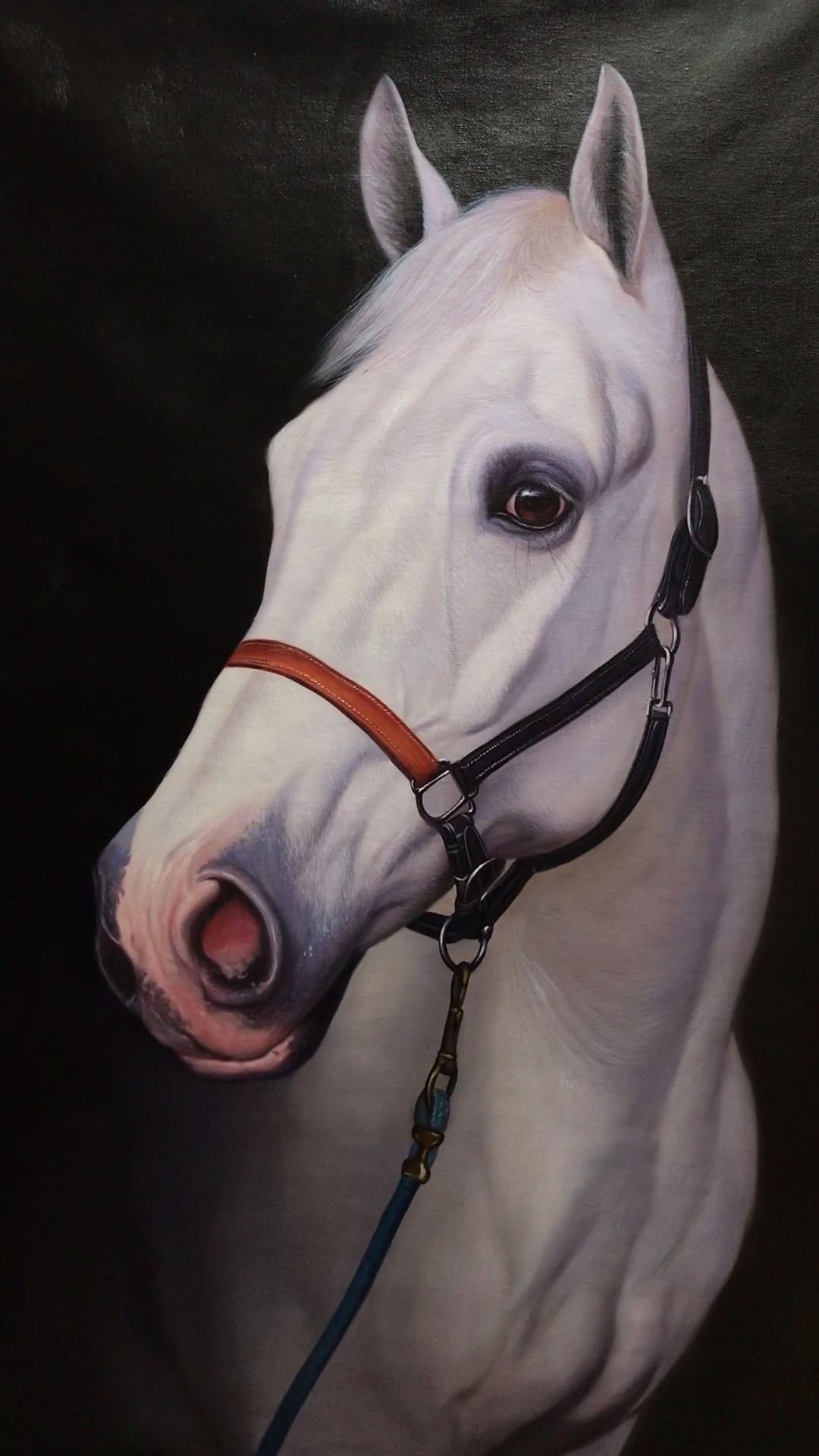 油画作品(白龙马)