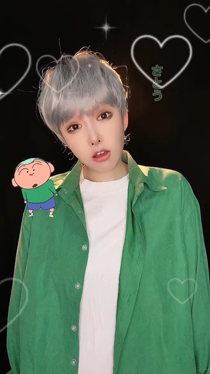 正男长大后居然长了浓密的头发,有什么秘籍吗?#仿妆#蜡笔小新