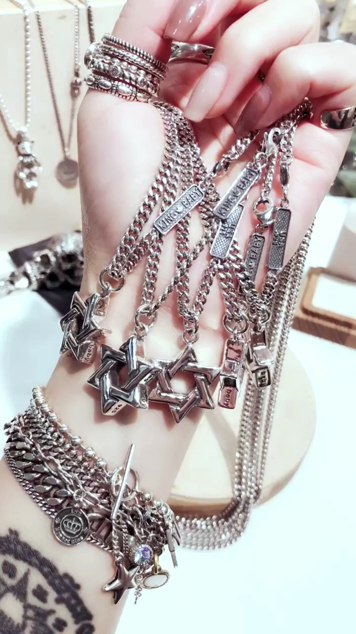 7715 韩国订单 96 爆款kingbaby六芒星97项链78 精致做工