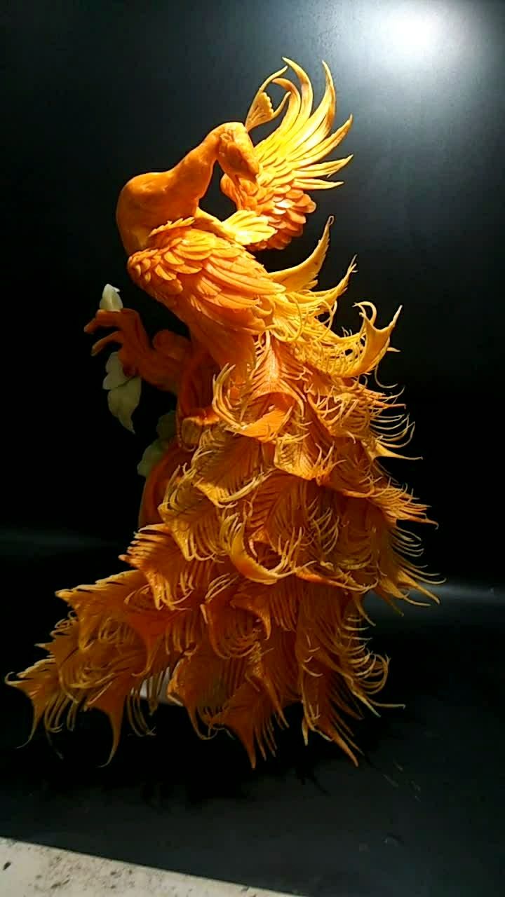 南瓜制作孔雀!吃了不可惜吗?不吃不浪费吗!