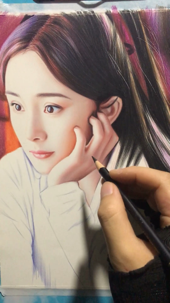 彩铅手绘画杨幂
