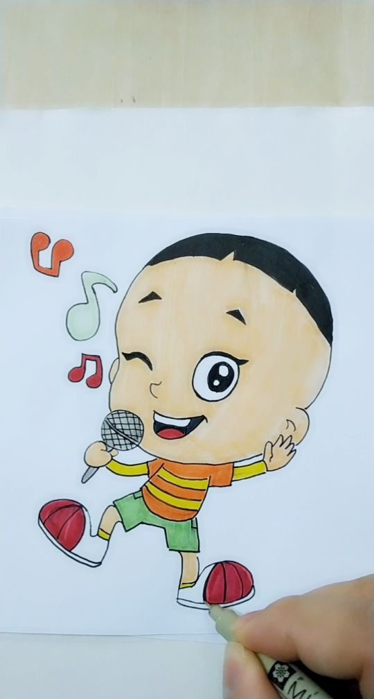 大头儿子简笔画,简易好学,一家一起来画画