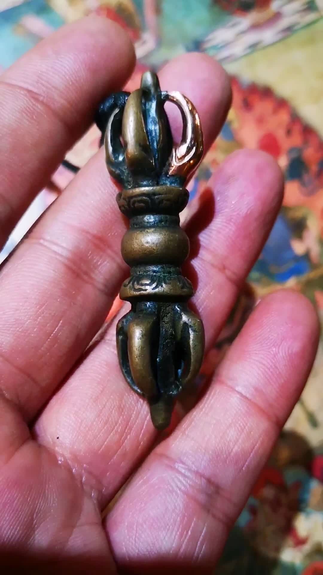 元代五股随身金刚杵,一股残,补18k玫瑰金