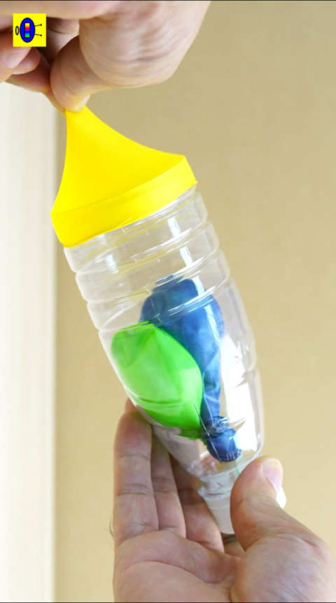 用塑料瓶做的肺呼吸模型,孩子一看就明白