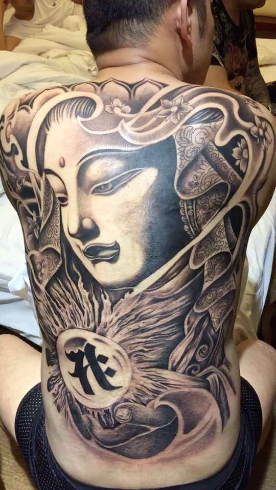 生肖守护神大势至菩萨3天28小时,满背完工!纹身刺青-电-v-15851211105