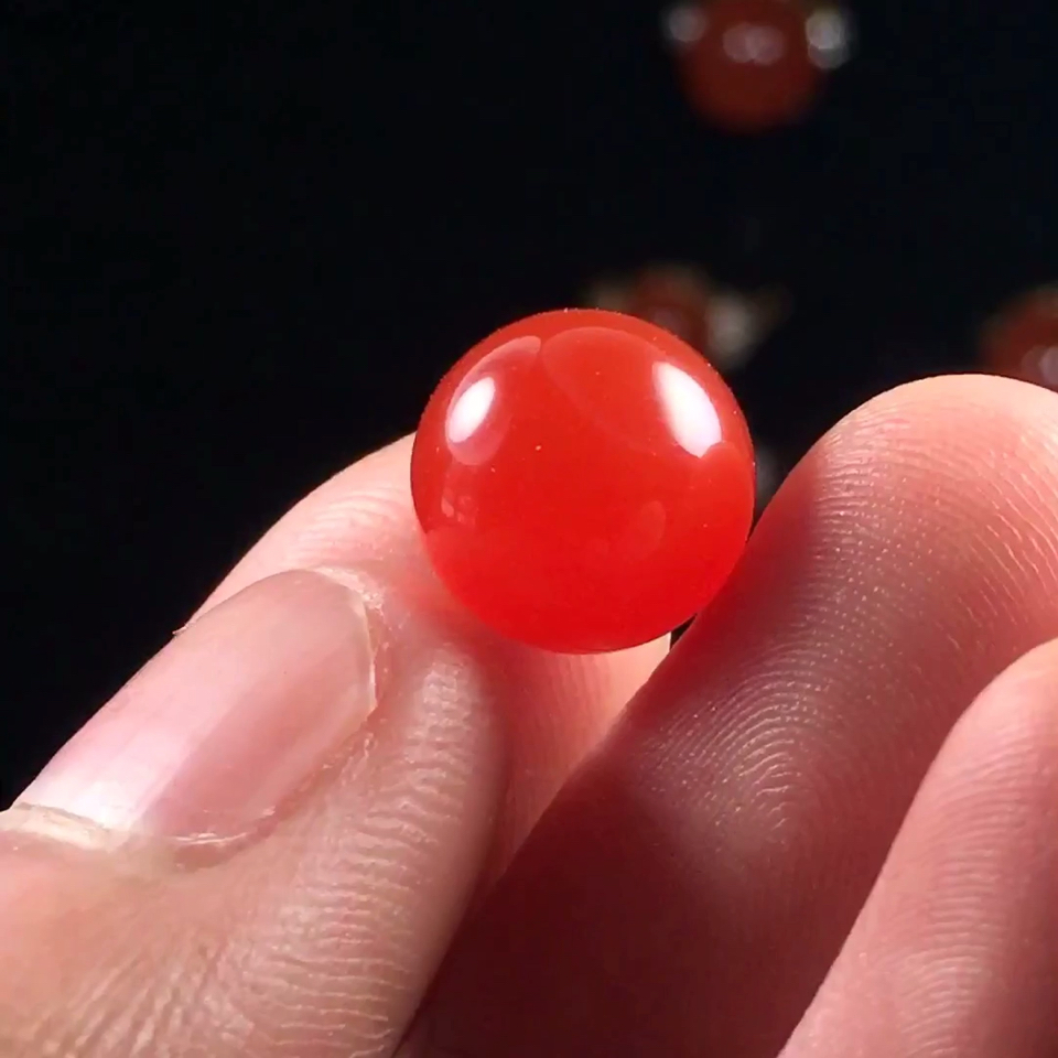 南红玛瑙#保山冰红单珠
