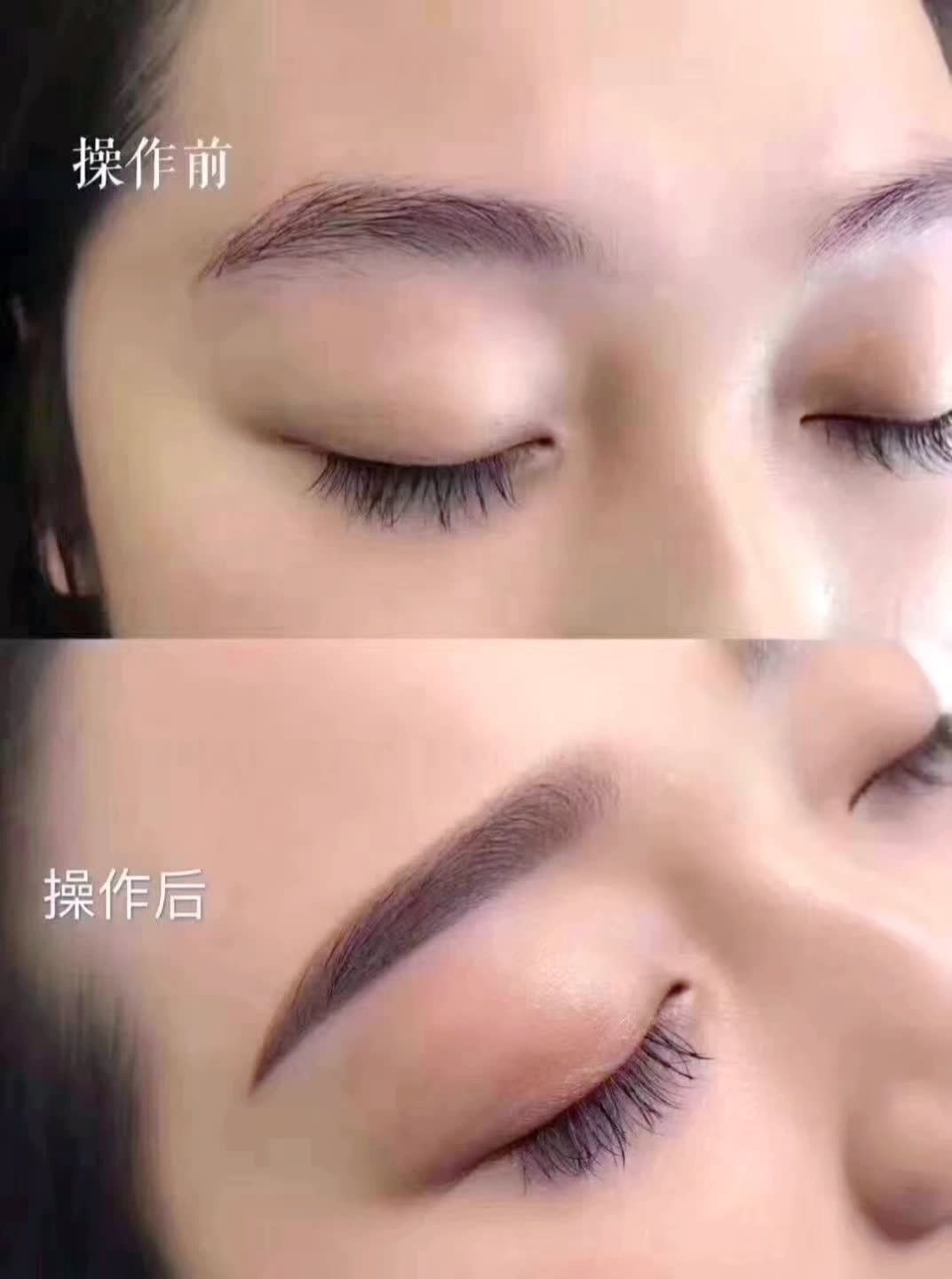 纯手工雾眉前后对比