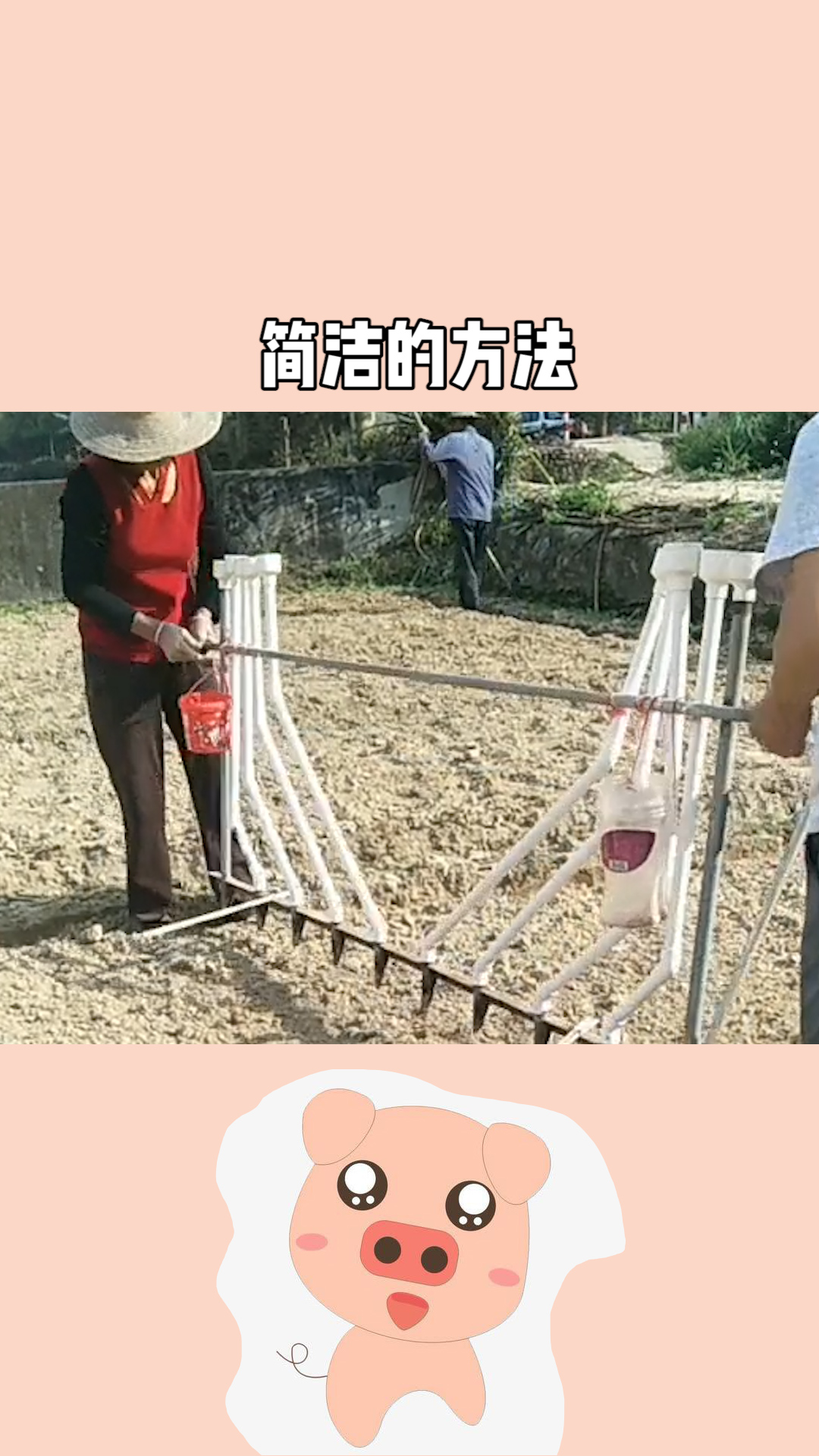 广东阳春农村人自制的种花生神器,这样不用打行不用弯腰,站着轻轻松松
