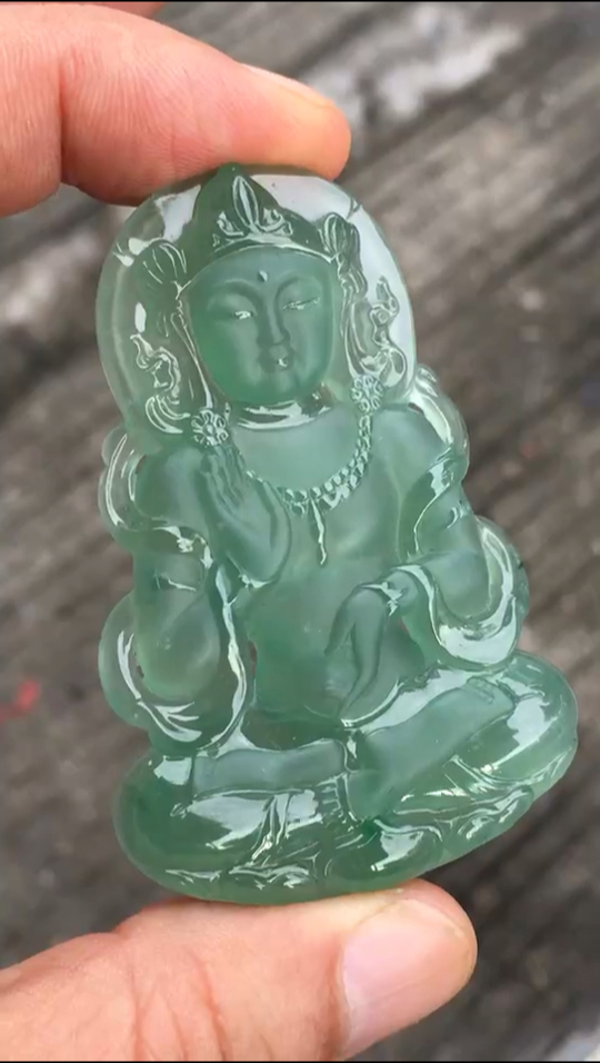 冰种老蓝水度母!