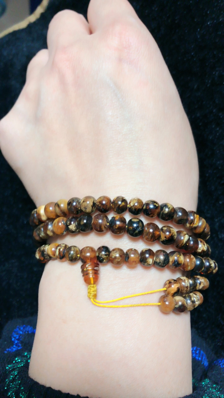 抚顺琥珀花珀7mm108粒15.11克