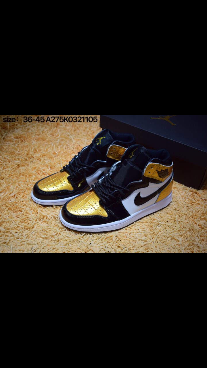 air jordan 1 mid aj1 "土豪金"为詹姆斯年度定制打造土豪鞋,整双金色