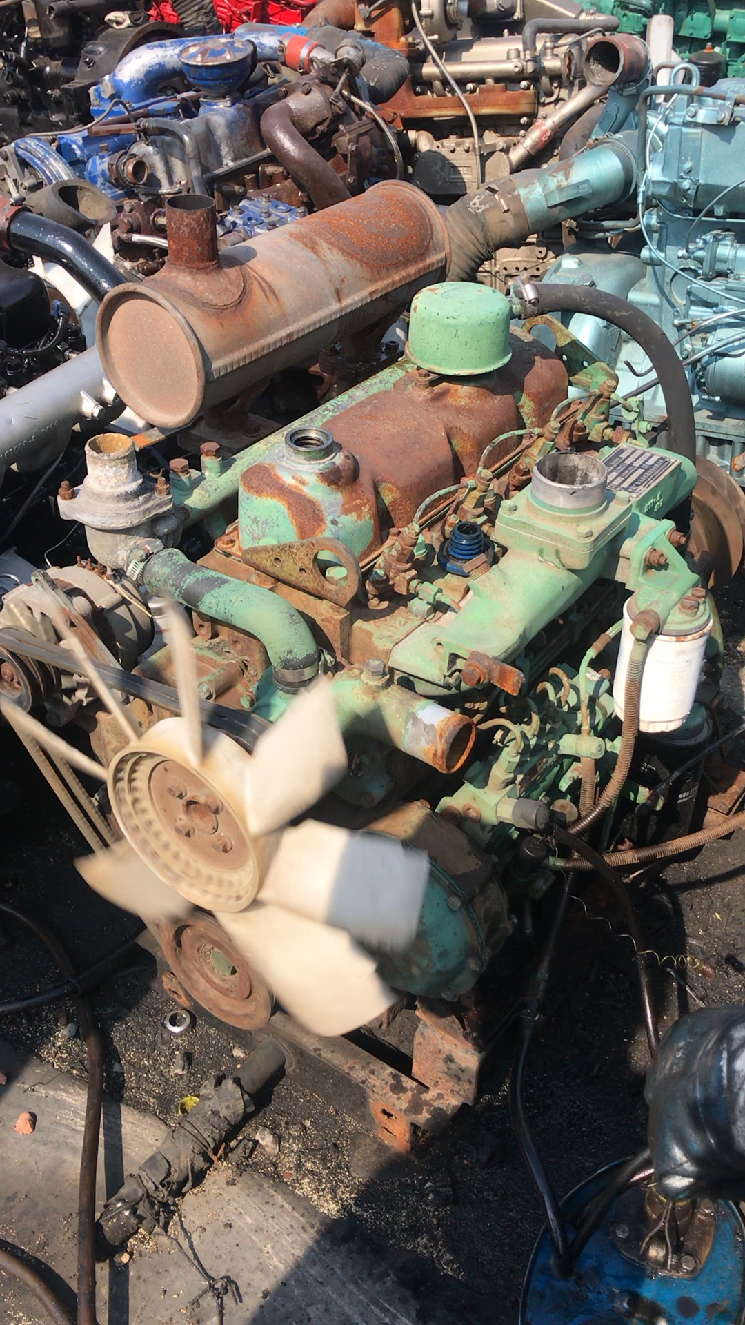 玉柴4108收割机发动机,别看外表破,内心好