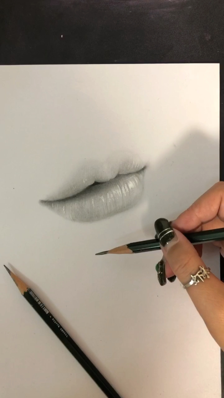 嘴唇的画法 古风铅笔图片