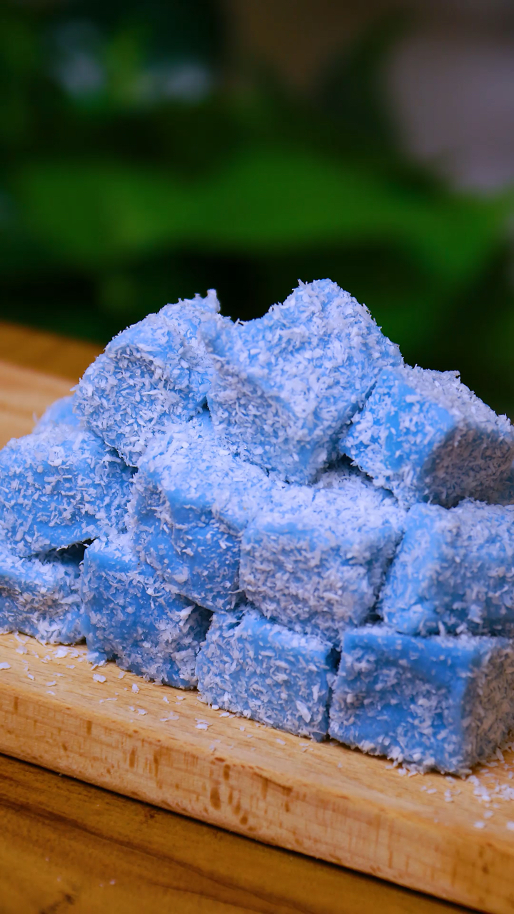 自制小零食—蓝色牛奶小方!