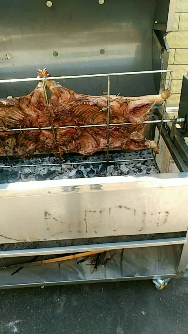 两只豪猪一起烤