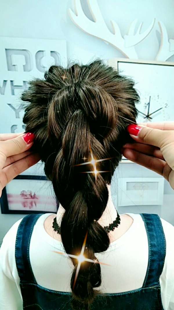 锁链四股辫高马尾,喜欢吗