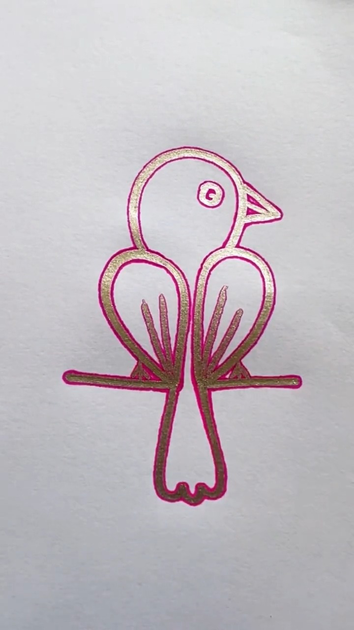 正反数字2画鸟,一看就会!