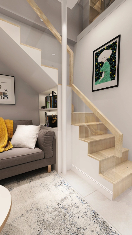 小空间单身公寓,做两层很别致