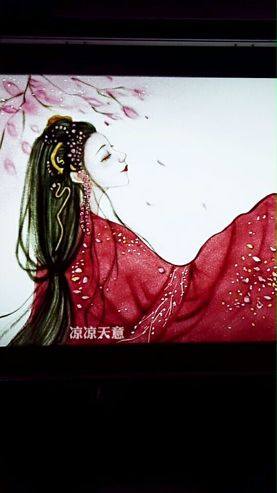 沙子画的古风美女私人定制沙画
