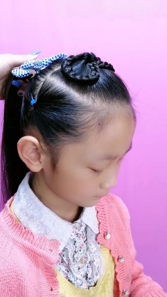 超简单的高马尾发型,不信你们学不会#儿童编发