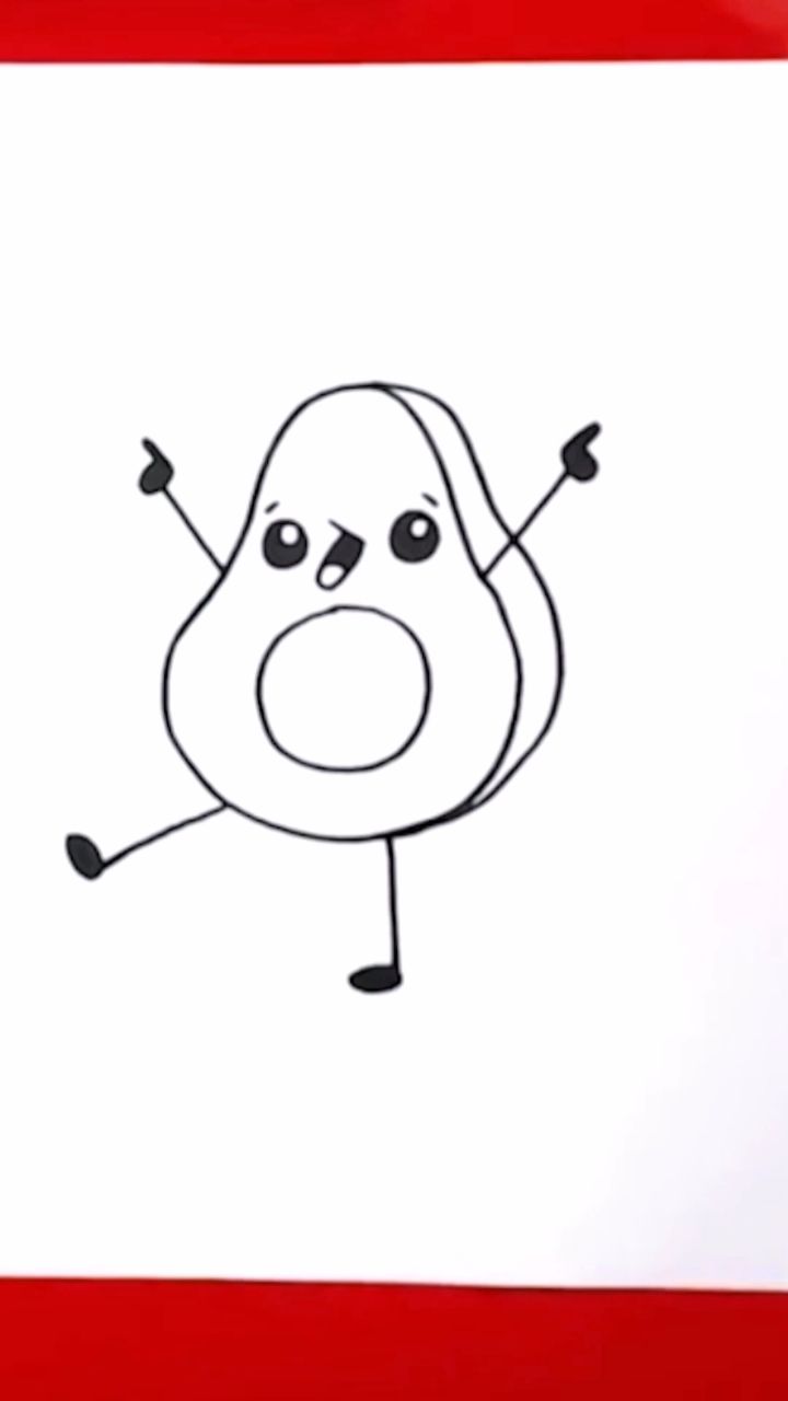 爱跳舞的胖胖牛油果来袭!喜欢就一起来画吧!超简单哦!