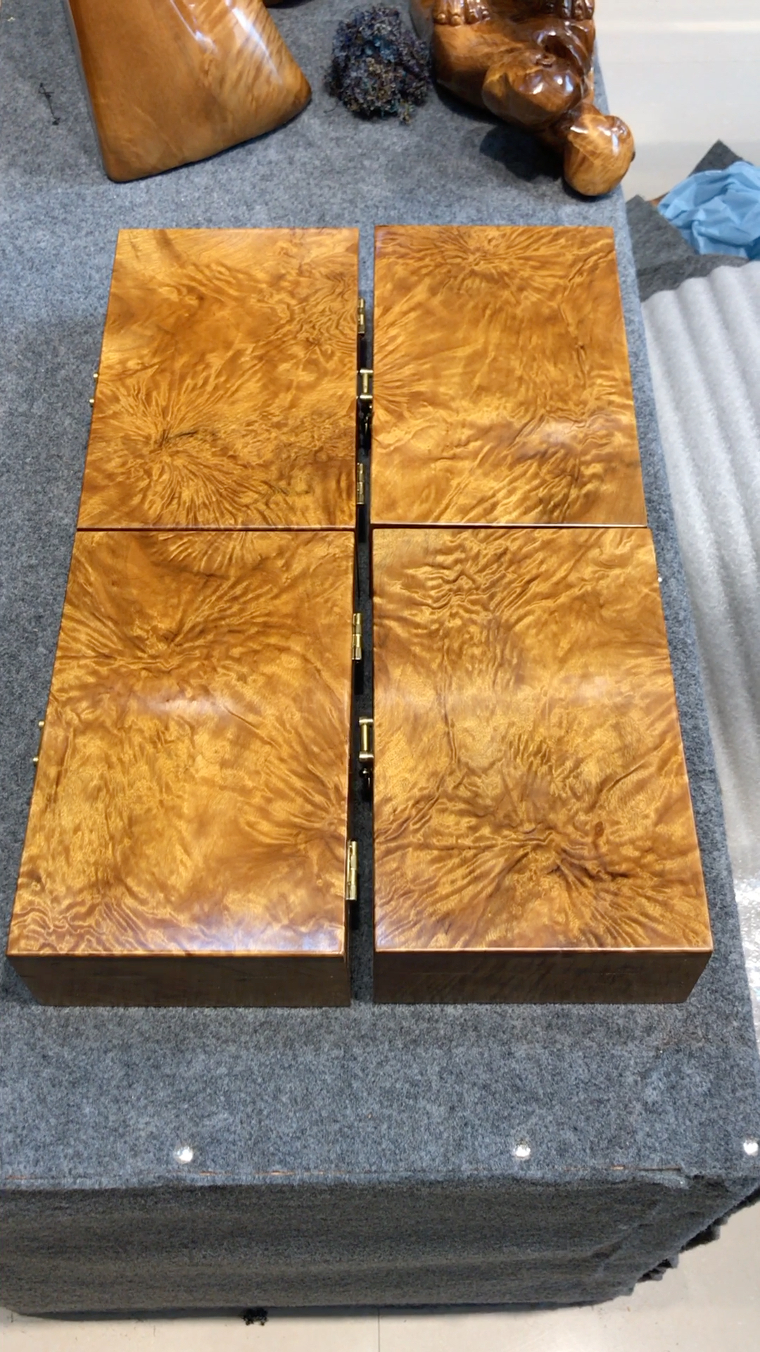 极品小叶桢楠金丝楠 满水波龙胆纹 首饰盒    规格长28 宽17.5 高8 cm