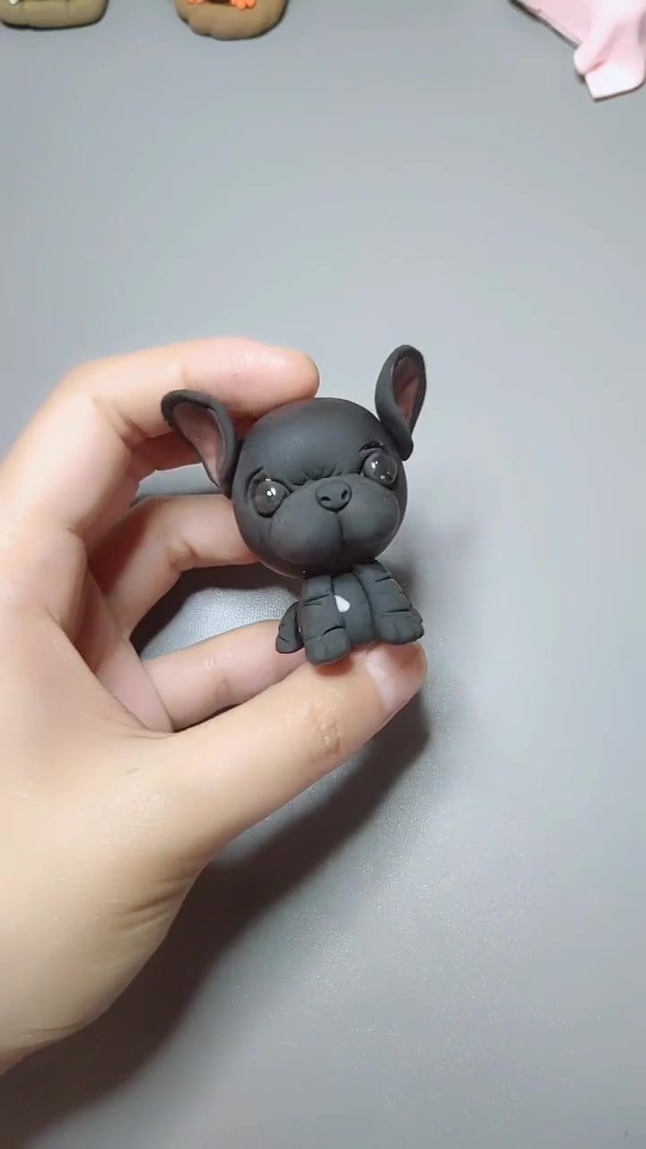 超轻粘土手工,可爱的法斗小狗教程,点赞有惊喜哦